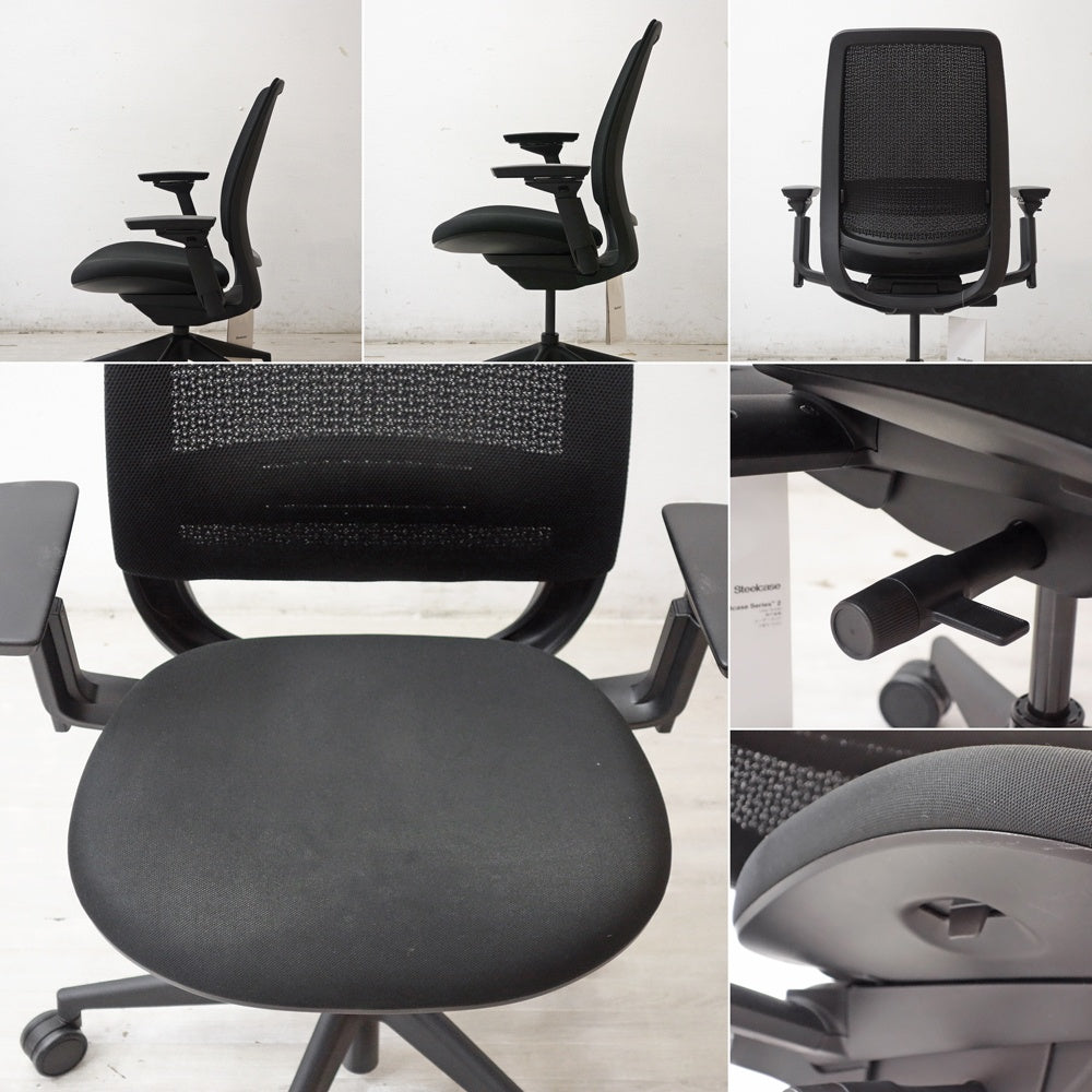 スチールケース Steelcase シリーズ2 Series2 デスクチェア OAチェア ブラック ●
