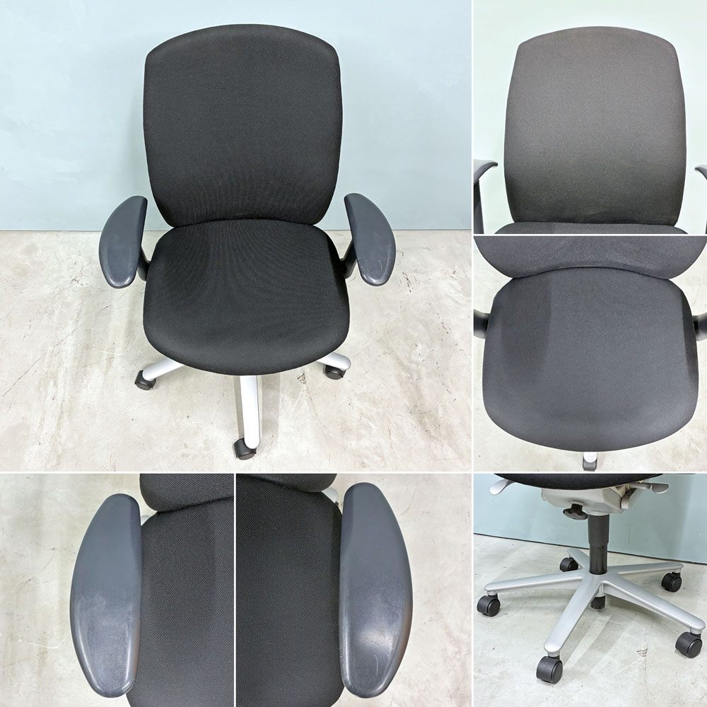 内田洋行 UCHIDA キャストチェア CAST CHAIR デスクチェア オフィスチェア ファブリック キャスター付 説明書付 ◎