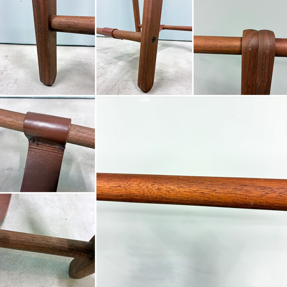 コサイン cosine ドレスラック ハンガーラック ウォールナット材 レザー 折り畳み H149cm 旭川家具 ◎