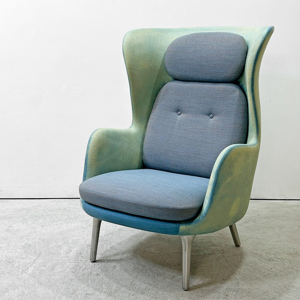 フリッツハンセン Fritz Hansen ロオチェア RO JH1 ラウンジチェア ファブリック Faded Denim Blue アルミベース ハイメ・アジョン 現行定価￥526,680以上 ●