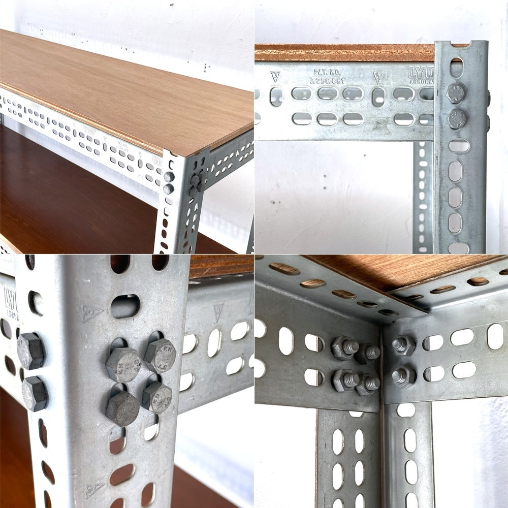 リオン LYON アングルシェルフ SLOTTED ANGLE SHELF 5段 オープンシェルフ インダストリアル P.F.S取扱 ★