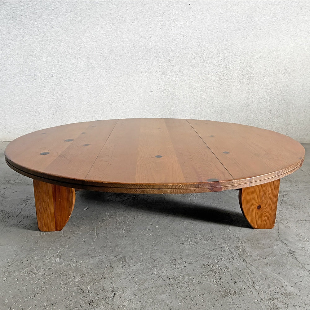 アクタス ACTUS × 広松木工 hiromatsu F1テーブル ガラ GALA サークルテーブル ローテーブル 座卓 ラウンド Φ168cm パイン材 参考価格￥453,200- B 〓