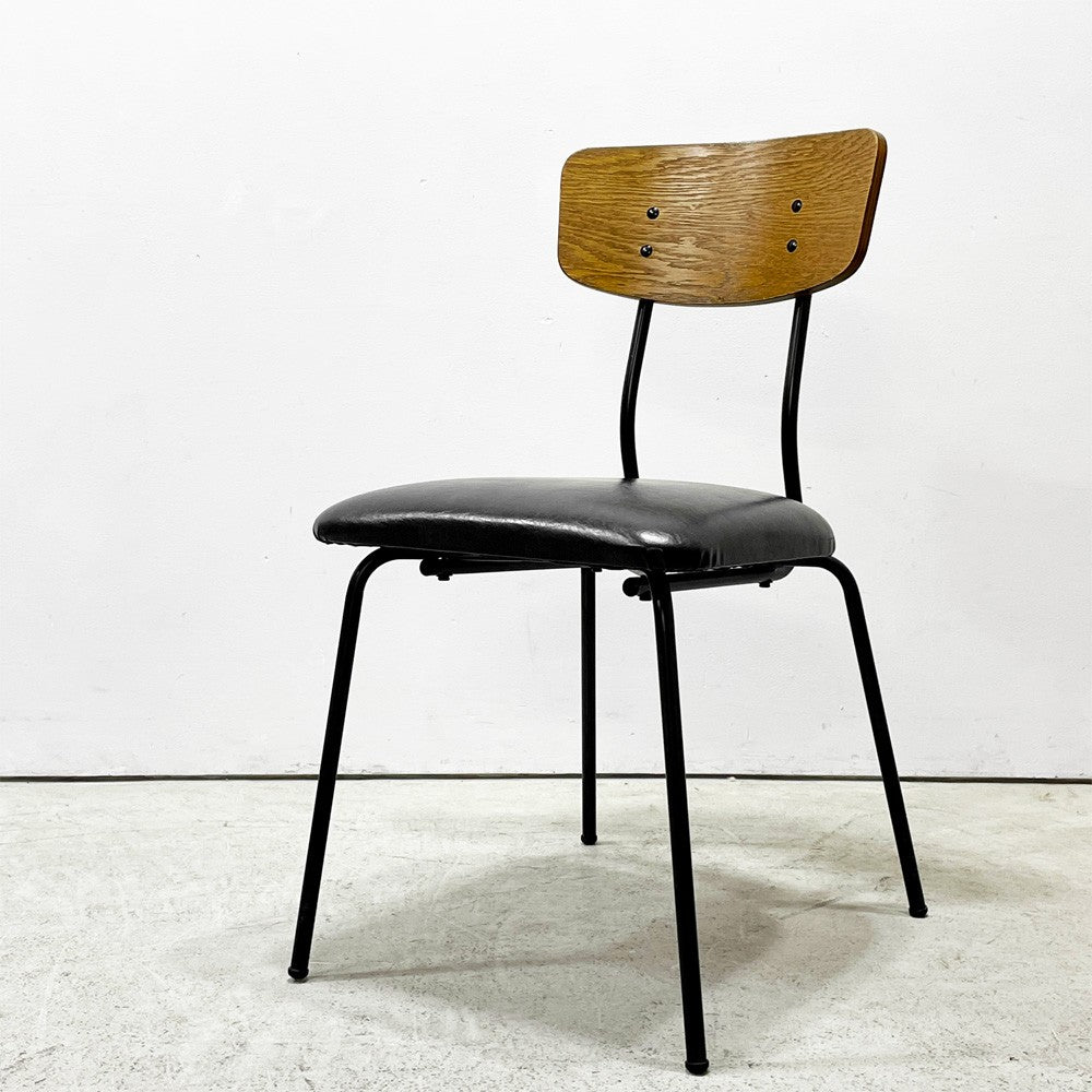 ジャーナルスタンダードファニチャー journal standard Furniture j.s.F ヘンリー HENRY ダイニングチェア PVCレザー アイアン 廃番 A ●