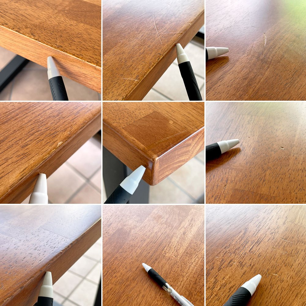 かなでもの KANADEMONO ザ・テーブル THE TABLE デスク ラバーウッド材 チークブラウン スチール脚 スクエア W160cm ◇
