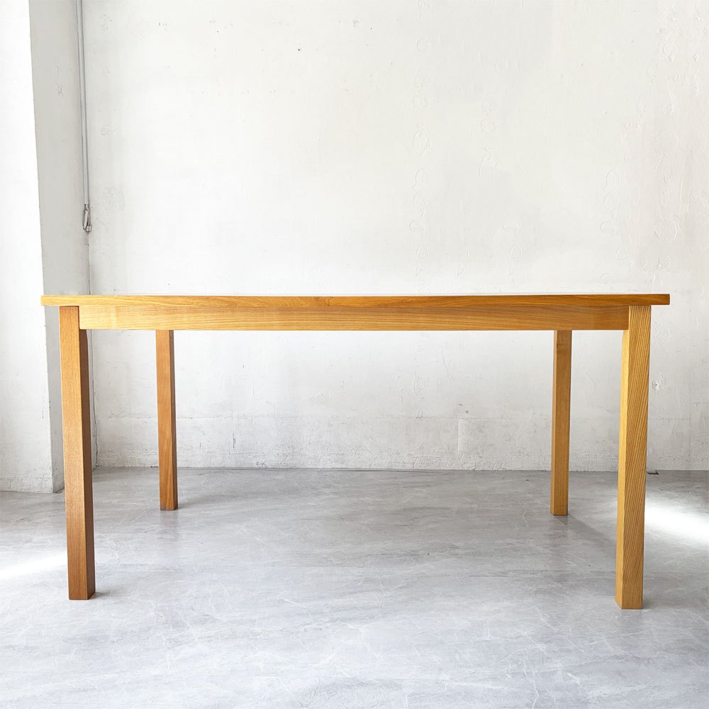 無印良品 MUJI 木製テーブル ダイニングテーブル タモ材 無垢集成材 W140cm  ナチュラルデザイン 廃盤 ★