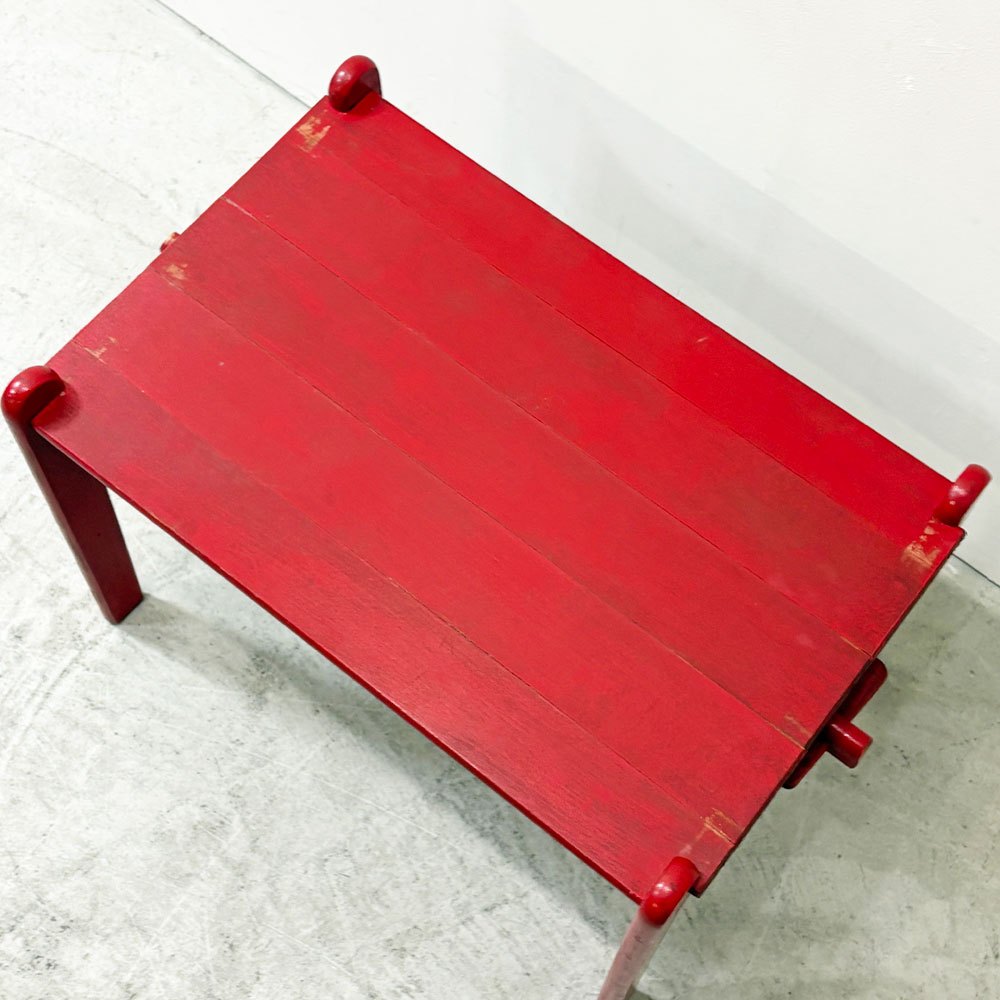 ゲタマ GETAMA ピーターズテーブル PETER'S TABLE ハンス・J・ウェグナー レッド ペインデッド 北欧ビンテージ 希少 ●