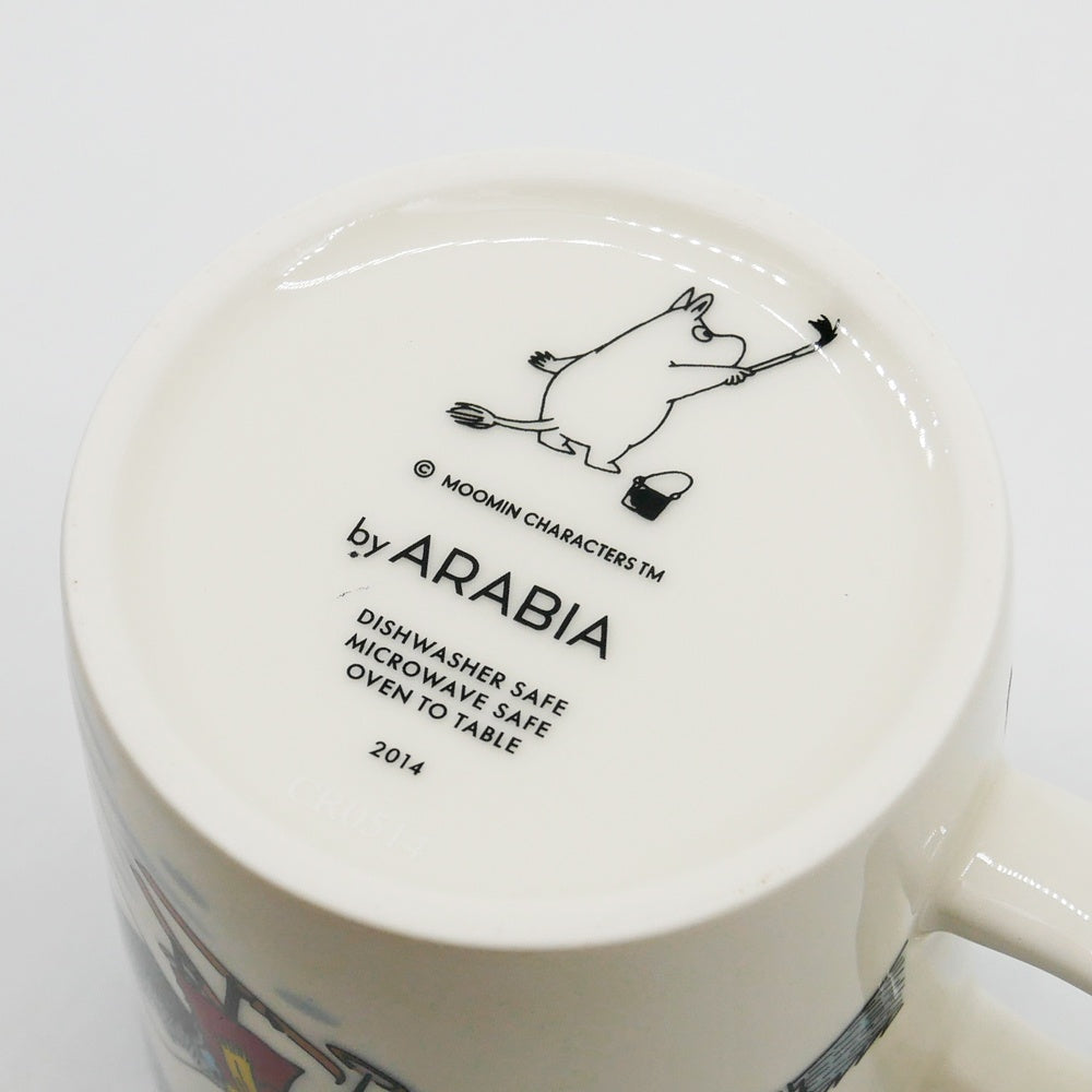 アラビア ARABIA ムーミンマグ MOOMIN ミスターブリスクと一緒にスキー 2014年 冬限定 フィンランド 北欧食器 ●