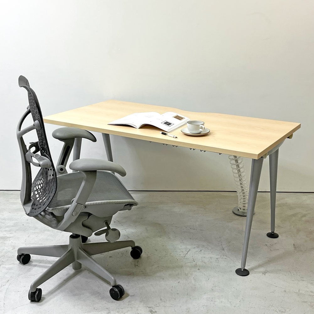 ハーマンミラー Herman Miller アバック エンバイロメンツ ABAK ミーティングテーブル デスク W140cm ナチュラルカラー ケーブルスパイン付き ティム・ウォレス ●