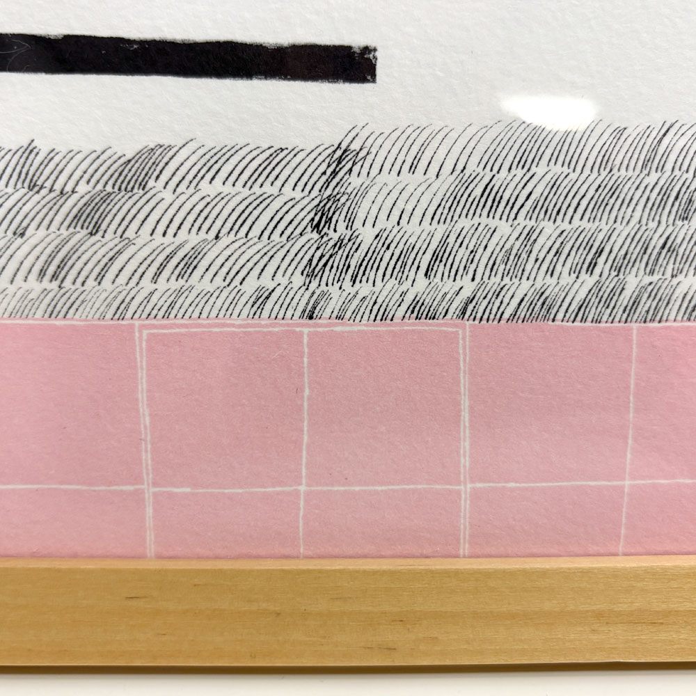イデー IDEE a tree-lined road 秋山花 アートポスター リトグラフ W28×H38.5cm 額装品 11/200 パリ版画工房idem製作 ●