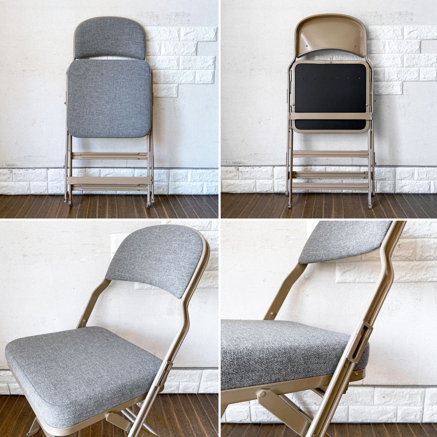 クラリン CLARIN フォールディングチェア FULL CUSHION FOLDING CHAIR フルクッション グレイヘザー 折りたたみ アメリカ製 P.F.S.取扱 定価￥30,800- ◎