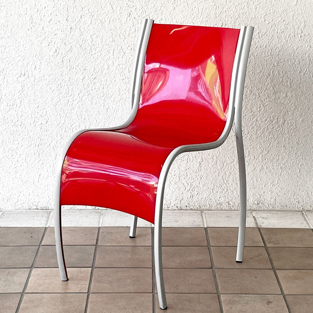 カルテル Kartell FPE chair スタッキングチェア ダイニングチェア アルミ ポリプロピレン レッド ロンアラッド イタリアモダン 廃番 ◇