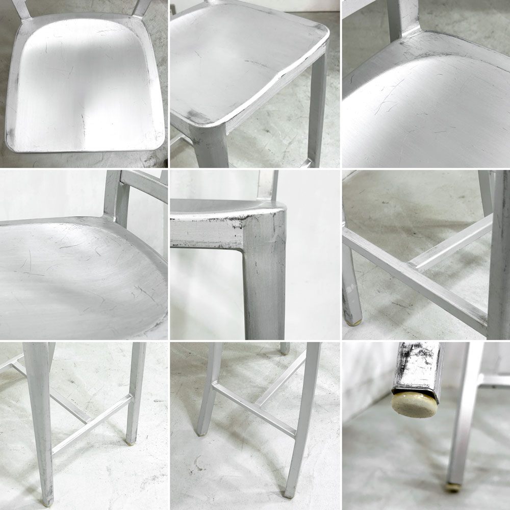ネイビーバースツール Navy BarStool カウンターチェア アルミニウム インダストリアル リプロダクト B ●