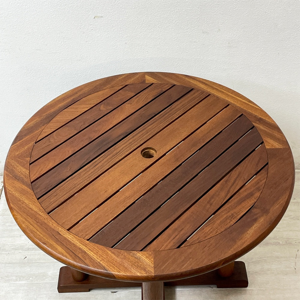 ワイスワイス WISE WISE ココス COCOS HK-206-90 ガーデンテーブル ダイニングテーブル W90cm チーク無垢材 廃番 定価￥225,750- 未使用保管品 ●