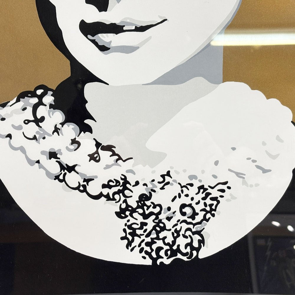コンラッドリーチ CONRAD LEACH オードリー・ヘップバーン Audrey Hepburn シルクスクリーン アートフレーム ポスター ポップアート 5/30 希少 40×81.5cm(スクリーンサイズ) 額装品 ゴールド ●