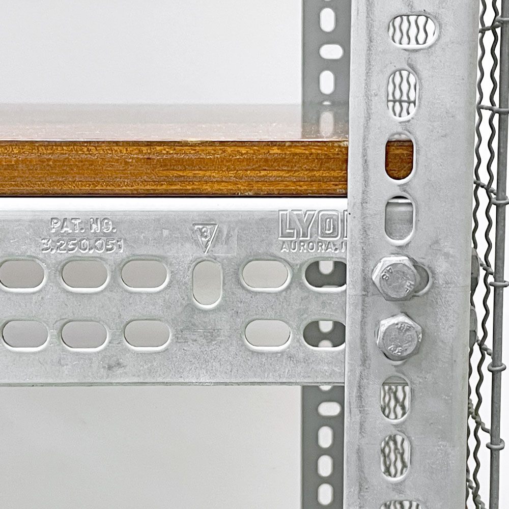 リオン LYON アングルシェルフ SLOTTED ANGLE SHELF 5段 オープンシェルフ W124.5 x D40.5 x H175.5cm P.F.S取扱 スチールメッシュ インダストリアル 工業系 ●