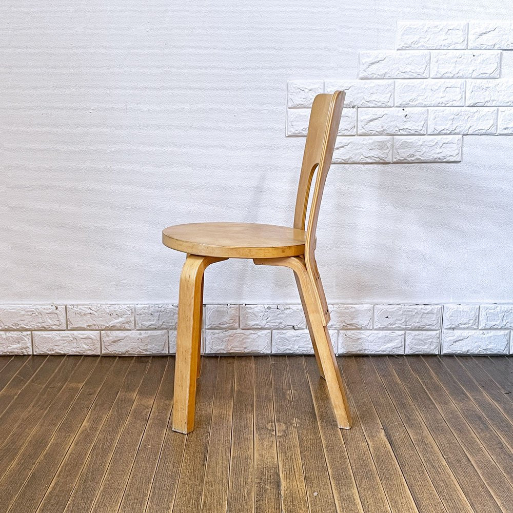 アルテック artek チェア66 CHAIR66 ダイニングチェア ナチュラルラッカー ビンテージ アルヴァ・アアルト フィンランド 北欧家具 現状品 ◎