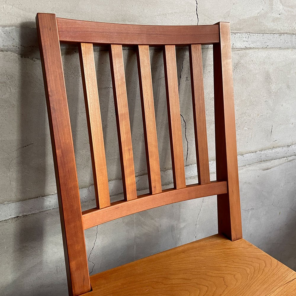 北の住まい設計社 KITANOSUMAISEKKEISHA ミッションチェア Mission chair アームレスチェア ダイニングチェア 板座 チェリー無垢材 廃番 ♪