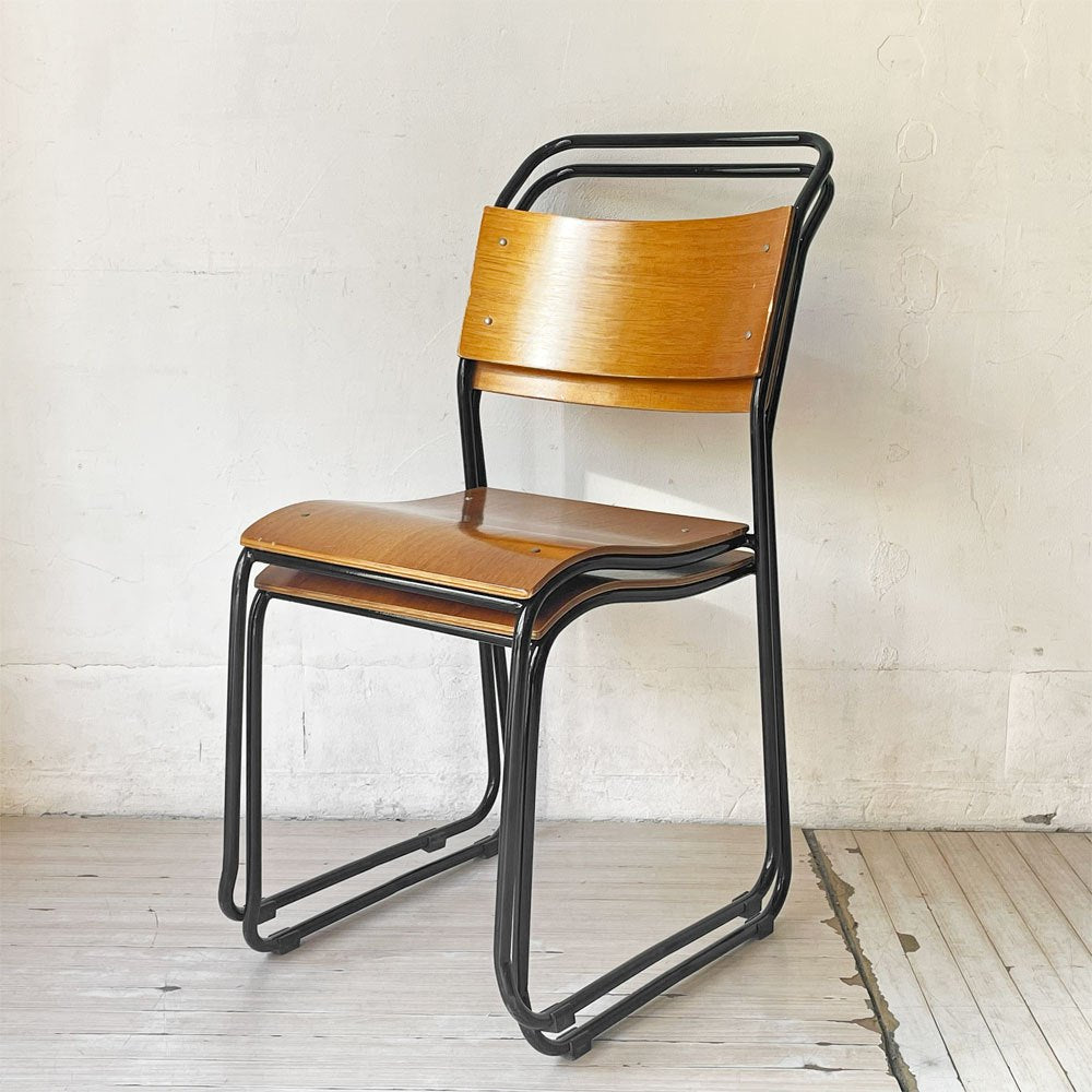 クラッシュゲート CRASH GATE ノットアンティークス Knot antiques ブルーノチェア RP6 BLUNO CHAIR スタッキングチェア プライウッド スチールレッグ ブラック 関家具 A ★
