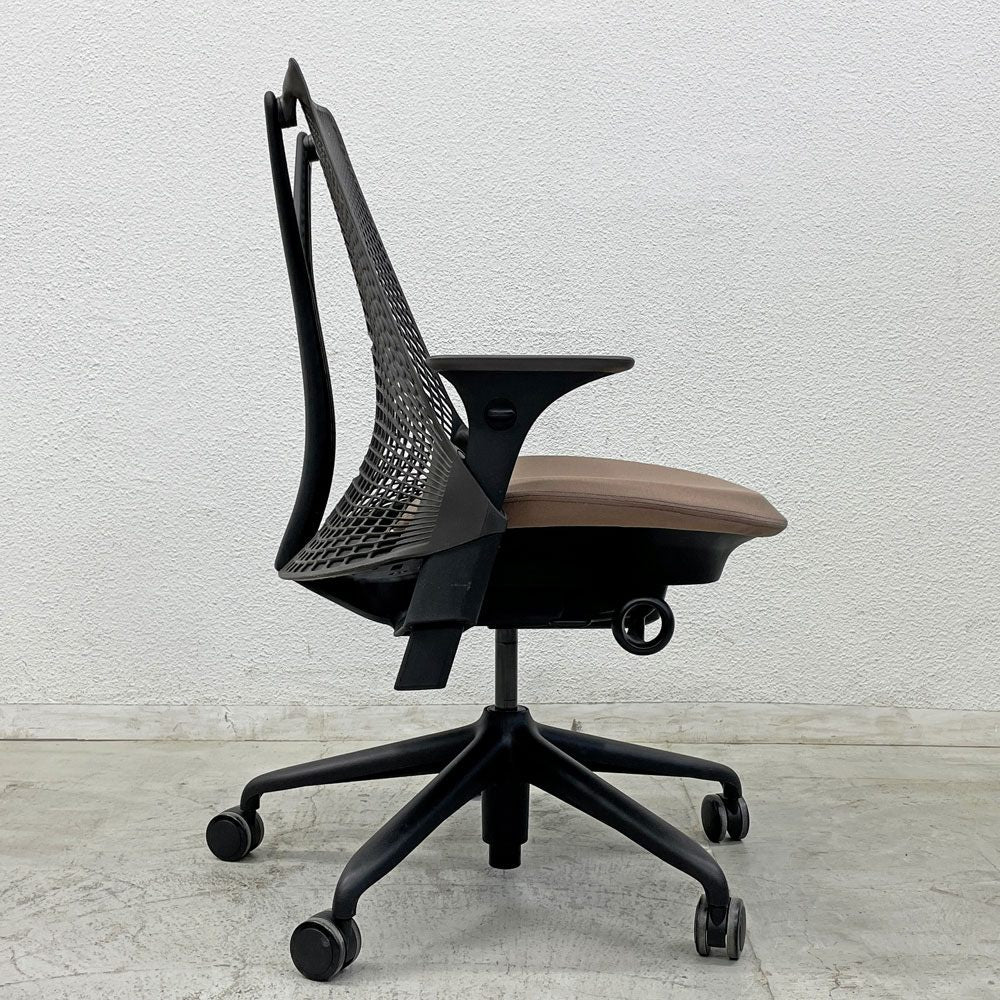 ハーマンミラー Herman Miller セイルチェア SAYL Chair フェザーグレー デスクチェア ワーキングチェア イヴ・ベアール ジャバ×ブラック×トレイル 2020年製 〓