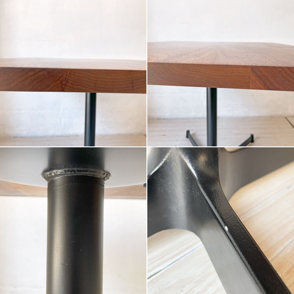 グリニッチ greeniche カフェテーブル Cafe Table 800×600×610 ウォールナット無垢材 Xレッグ ★