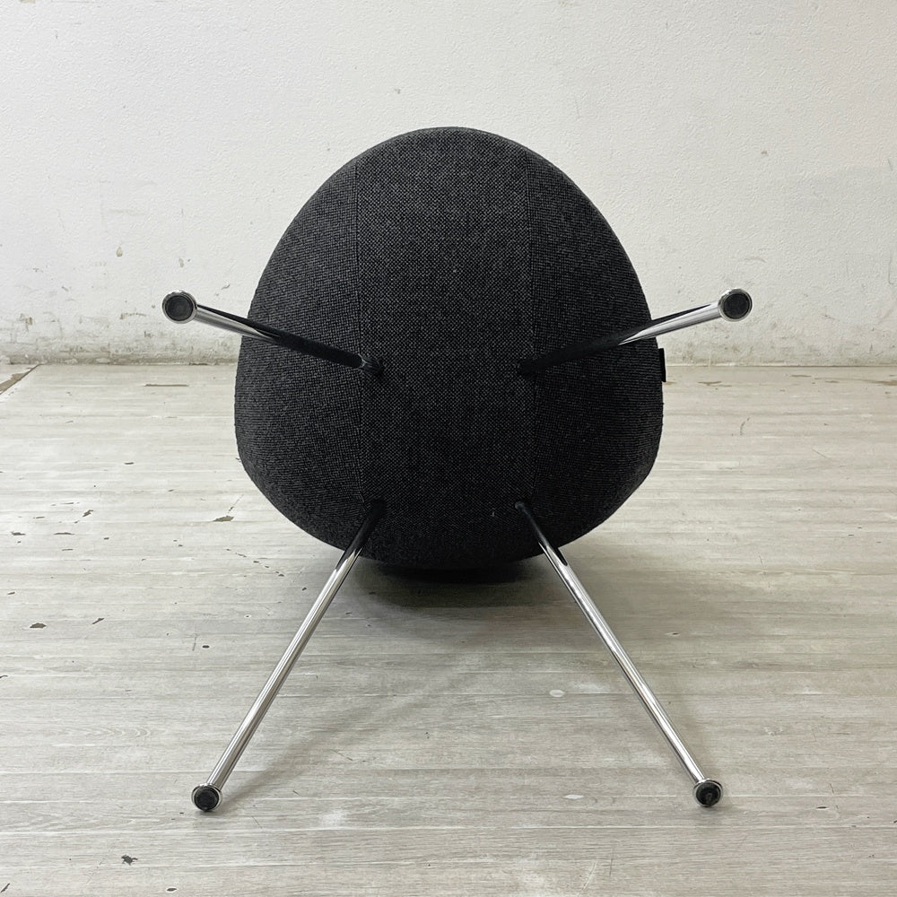 フリッツハンセン Fritz Hansen ドロップチェア DROP 3110 フルパディング ダークグレーファブリック アルネ・ヤコブセン 北欧 デンマーク ●