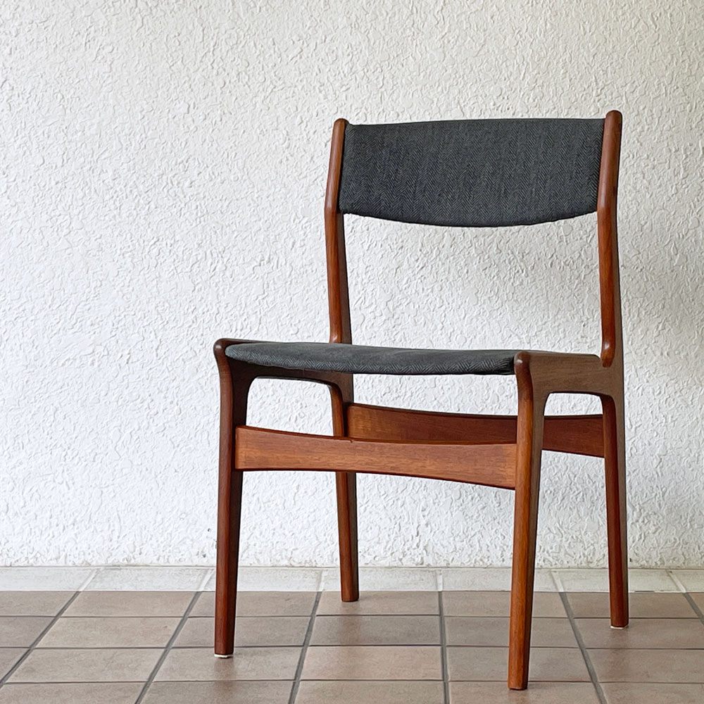 NOVA Mobler ビンテージ チーク材 ダイニングチェア ファブリックシート Vintage 北欧家具 デンマーク ◇