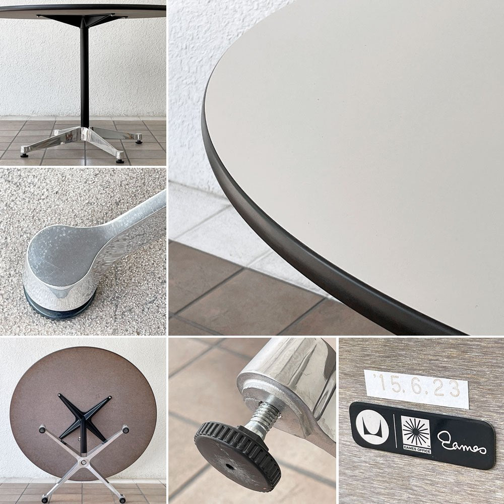 ハーマンミラー Herman Miller コントラクトテーブル ラウンドテーブル W106.5×H70cm ダイニングテーブル イームズ ミッドセンチュリーデザイン ◇
