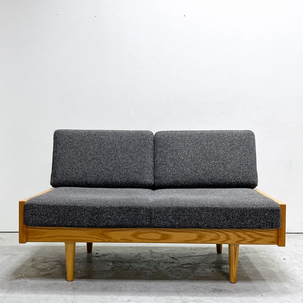 グラフ graf × 相合家具 SOGO デイベッドソファ M DAY BED SOFA ホワイトアッシュ材 カルドツイードⅡファブリック グレー 北欧スタイル 定価¥265,000円 ●