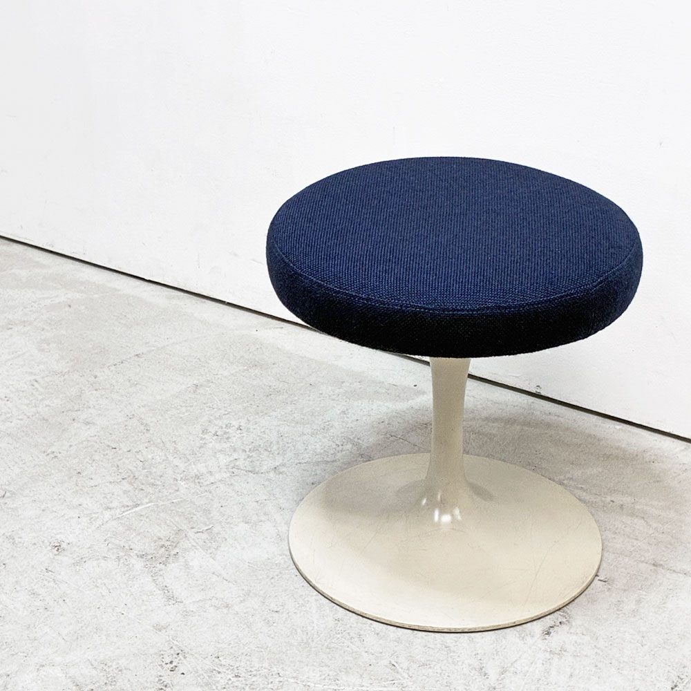ノル ノール Knoll ビンテージ チューリップ スツール 回転式 エーロ・サーリネン Eero Saarinen スペースエイジ ミッドセンチュリー ウレタン・ファブリック交換品 ●