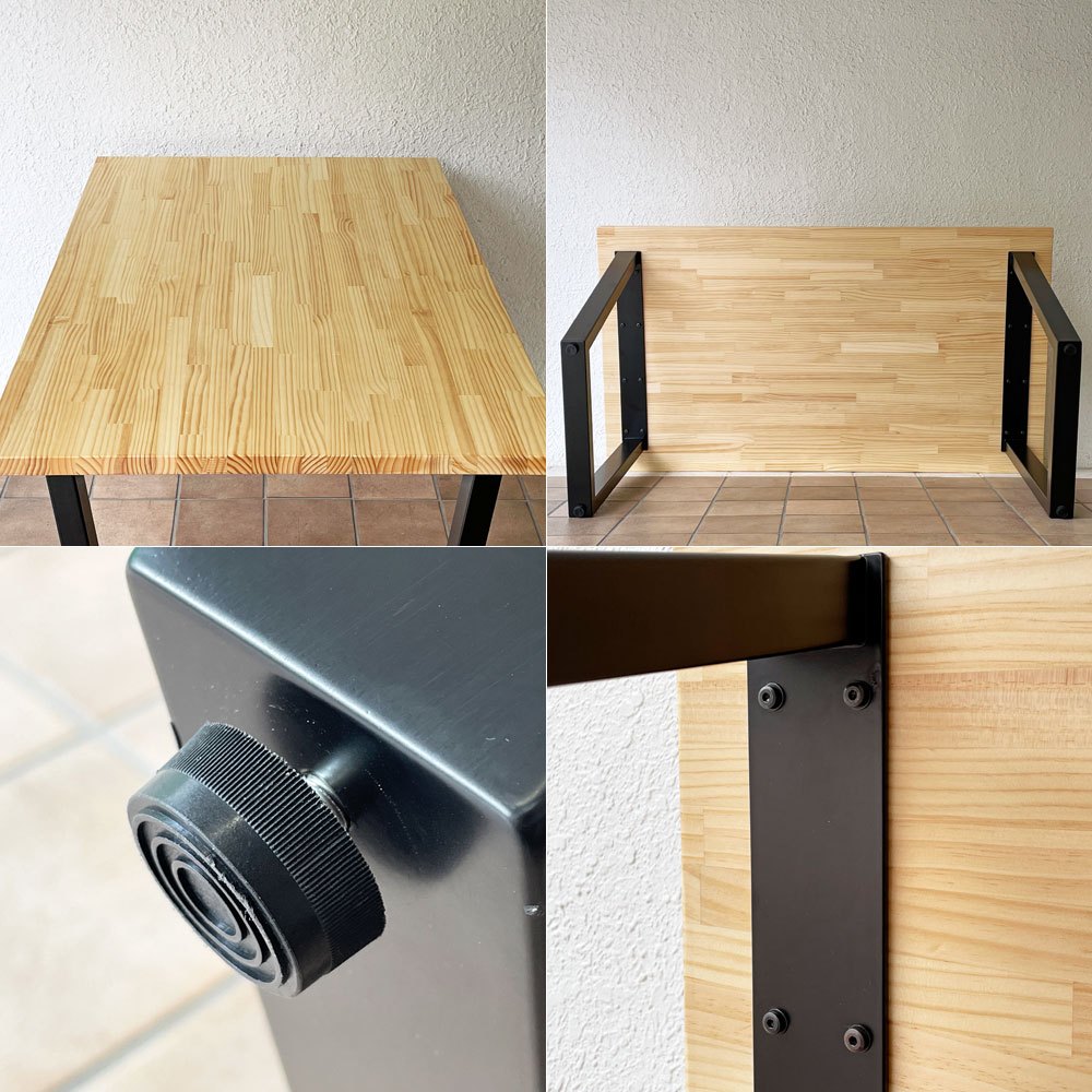 かなでもの KANADEMONO ザ・テーブル THE TABLE デスク W140xD80cm ラバーウッド トラペゾイド脚 ◇