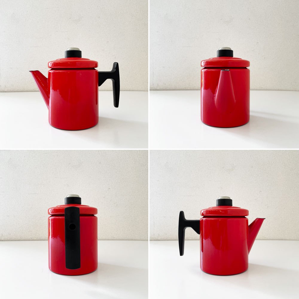 フィネル FINEL ペフトーリ Pehtoori エナメルコーヒーポット Sサイズ 0.7L レッド アンティ・ヌルメスニエミ フィンランド 北欧ビンテージ ◎