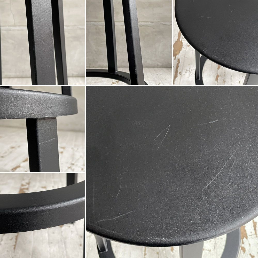 ヘイ HAY リボルバー バースツール ロー REVOLVER BAR STOOL LOW H76cm ブラック 回転式座面 レオン・ランズメイヤー デンマーク 定価¥51,700- B ♪