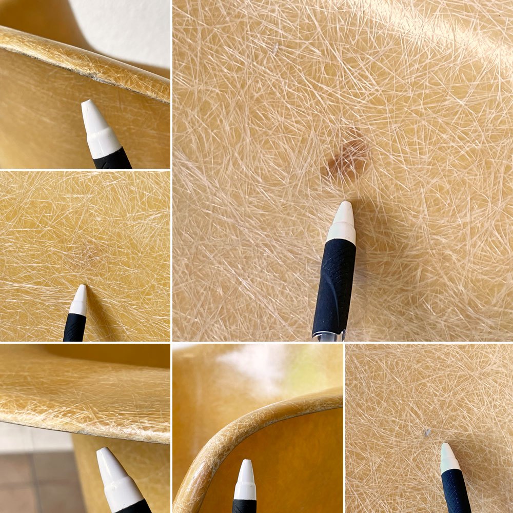 ハーマンミラー Herman Miller アームシェルチェア 2nd FRP ロッカーベース オークルライト イームズ ミッドセンチュリー ◇