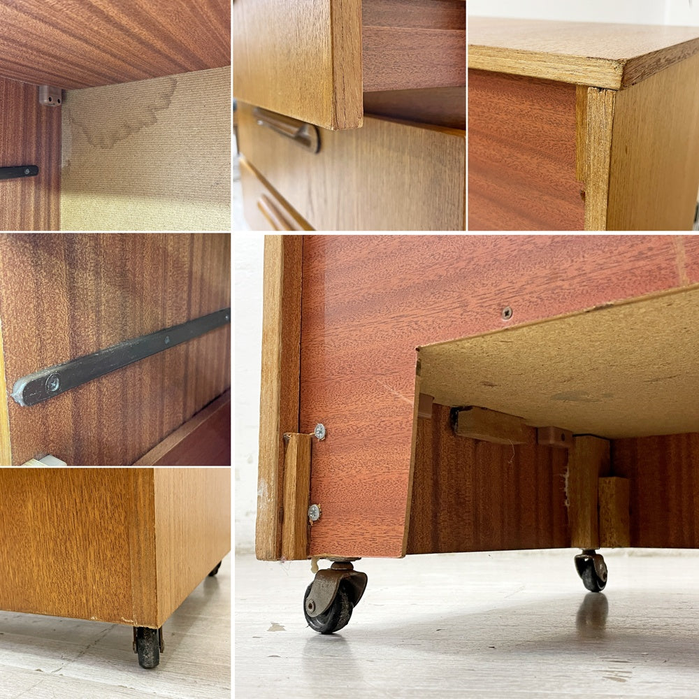JSサコルファニチャー JS sakol furniture チェスト キャビネット チーク材 5ドロワー 北欧スタイル スコットランド ビンテージ ●