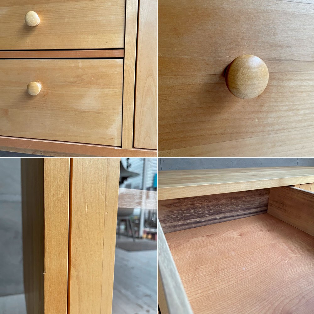 モモナチュラル MOMO Natural コモ COMO サイドボード キャビネット アルダー材 チェスト 3ドロワー W135cm ナチュラル ♪