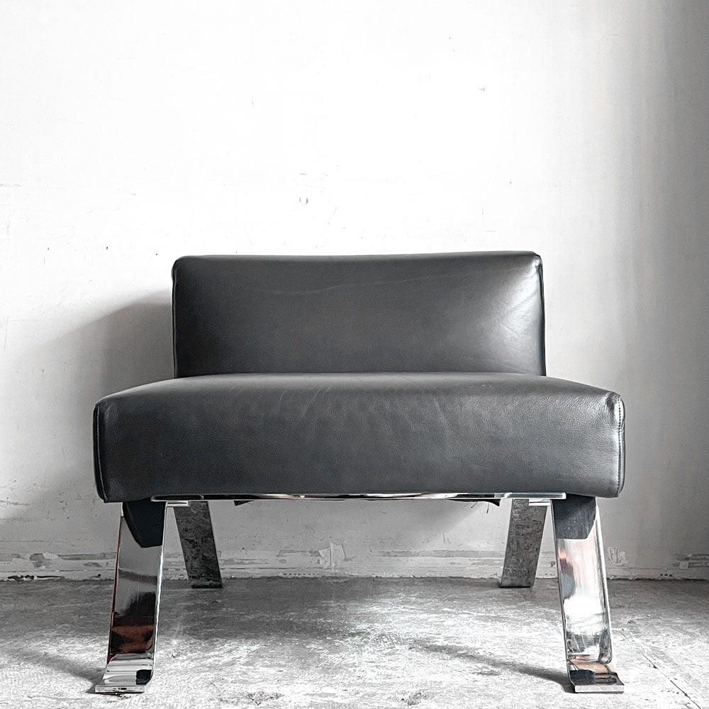 カッシーナ Cassina オンブラ OMBRA 512 ラウンジチェア 1Pソファ レザー ブラック シャルロット・ペリアン Charlotte Perriand ■