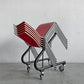 エンゲルブレヒト Engelbrechts チャリック CHAIRIK 101 スタッキングチェア 4本脚 バーチ材 レッド 6脚セット 専用トローリー付 エリック・マグヌッセン 未使用保管品 〓