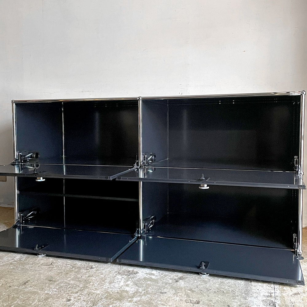 ユーエスエムハラー USMハラー USM Haller モジュラーファニチャー キャビネット シェルフ 2列2段 W152×H74cm ドロップダウンドア×4 ■