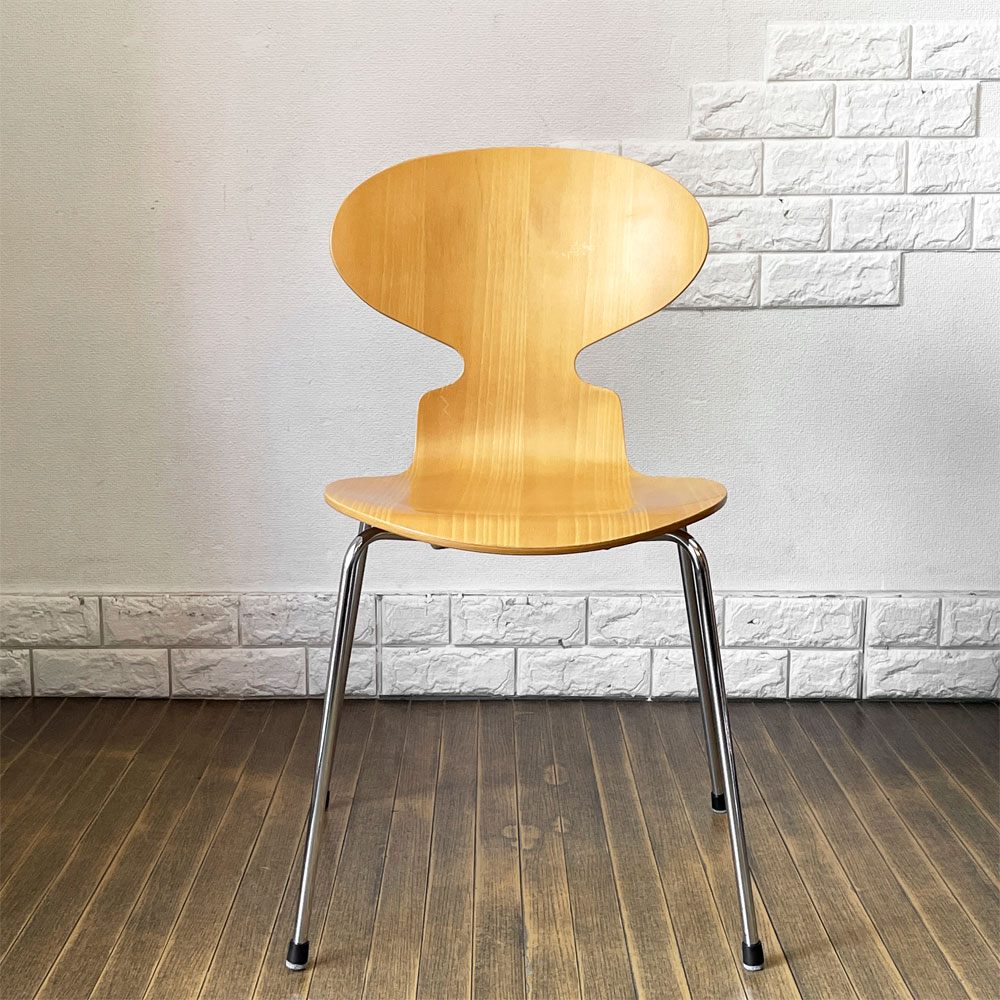 フリッツハンセン Fritz Hansen 3101 アリンコチェア アントチェア 4本脚 ナチュラルビーチ ラッカー仕上げ フェルトグライズ アルネ・ヤコブセン B ◎