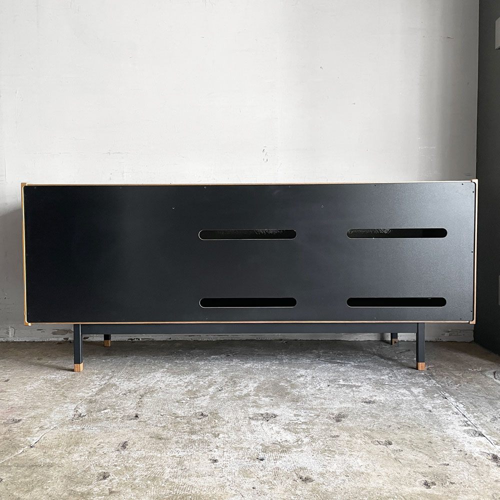 クラッシュゲート CRASH GATE イージーライフ Easy Life ジンロ ZINRO サイドボード SIDE BOARD w160cm モザイクガラス スチール ブラック 関家具 インダストリアル 展示品 ■
