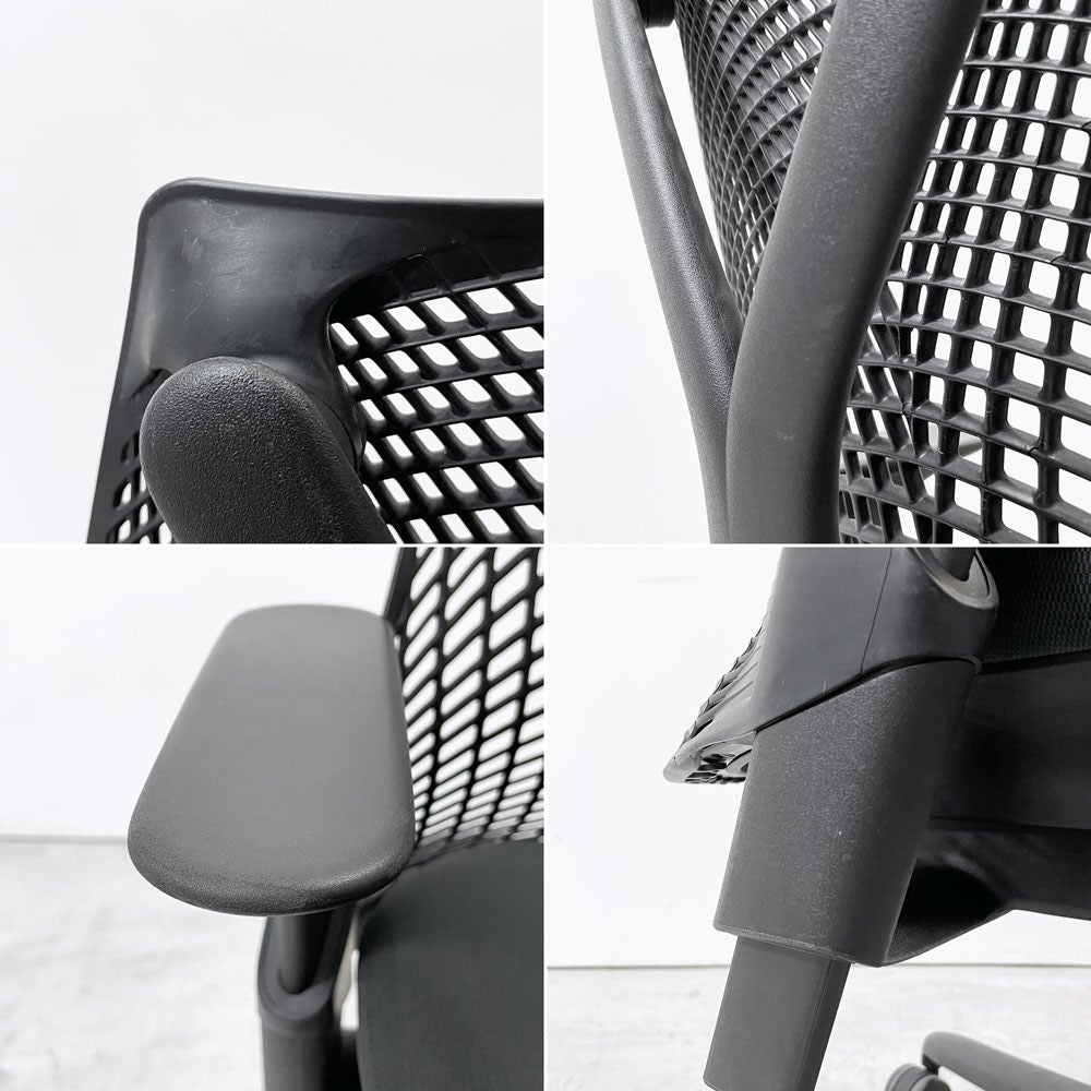ハーマンミラー Herman Miller セイルチェア SAYL CHAIR デスクチェア オフィスチェア ブラック ミドルバック イヴ・ベアール 2013年製 旧モデル B ●