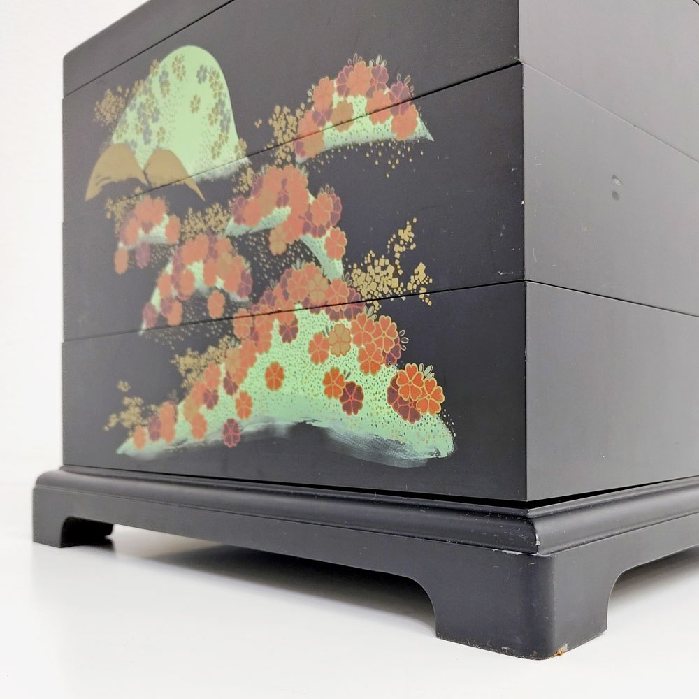 フランクリンポーセリン FRANKLIN PORCELAIN 有名旅館の酒盃コレクションの蒔絵三段重箱  コレクションケース 和モダン ●