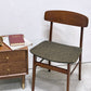 北欧ビンテージ Scandinavian Vintage ダイニングチェア チーク材 ファブリック ブラック系 デンマーク 北欧家具 ●