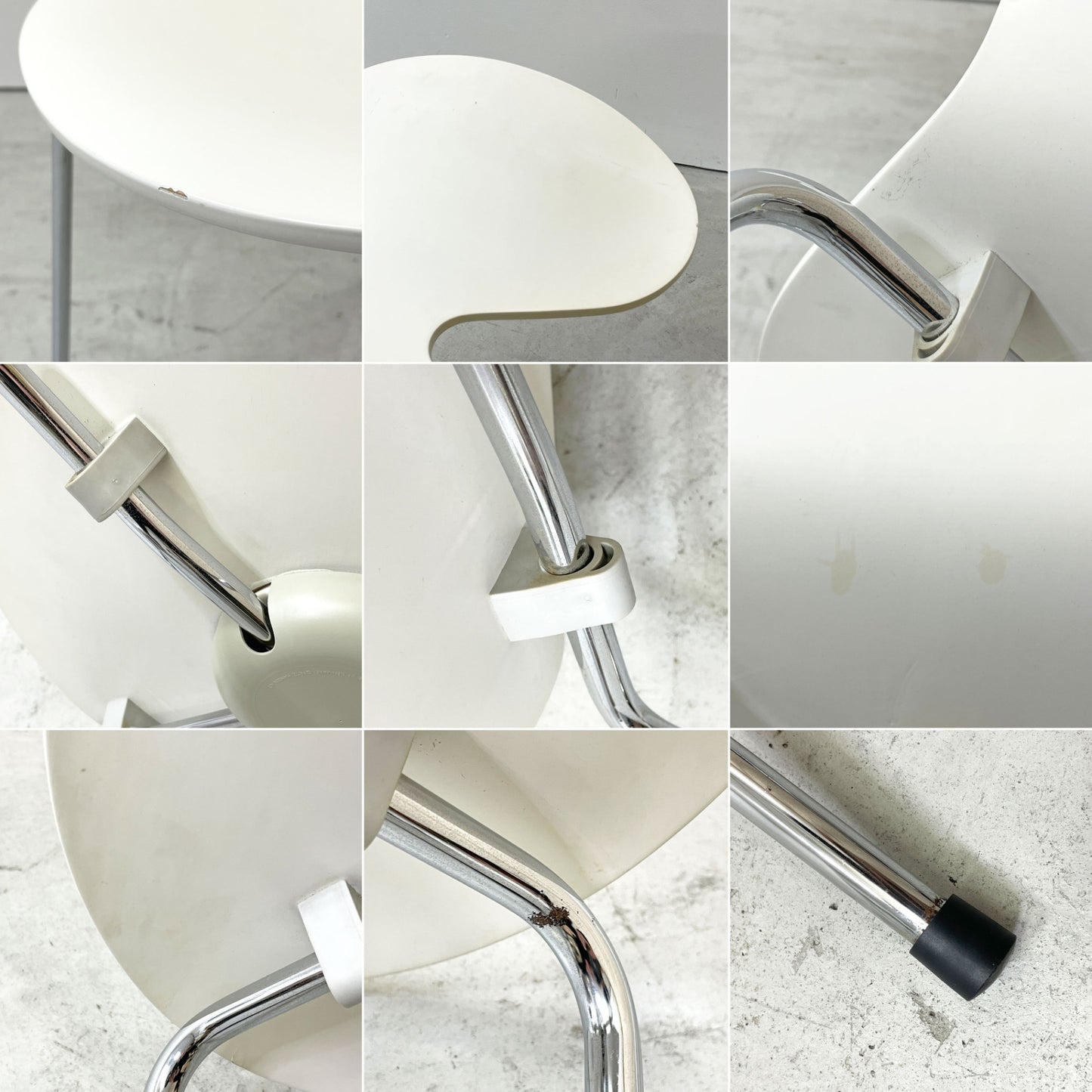 フリッツハンセン Fritz Hansen アントチェア ANT CHAIR アリンコチェア 4本脚 ホワイト ラッカー アルネ・ヤコブセン デンマーク 北欧家具 A ●