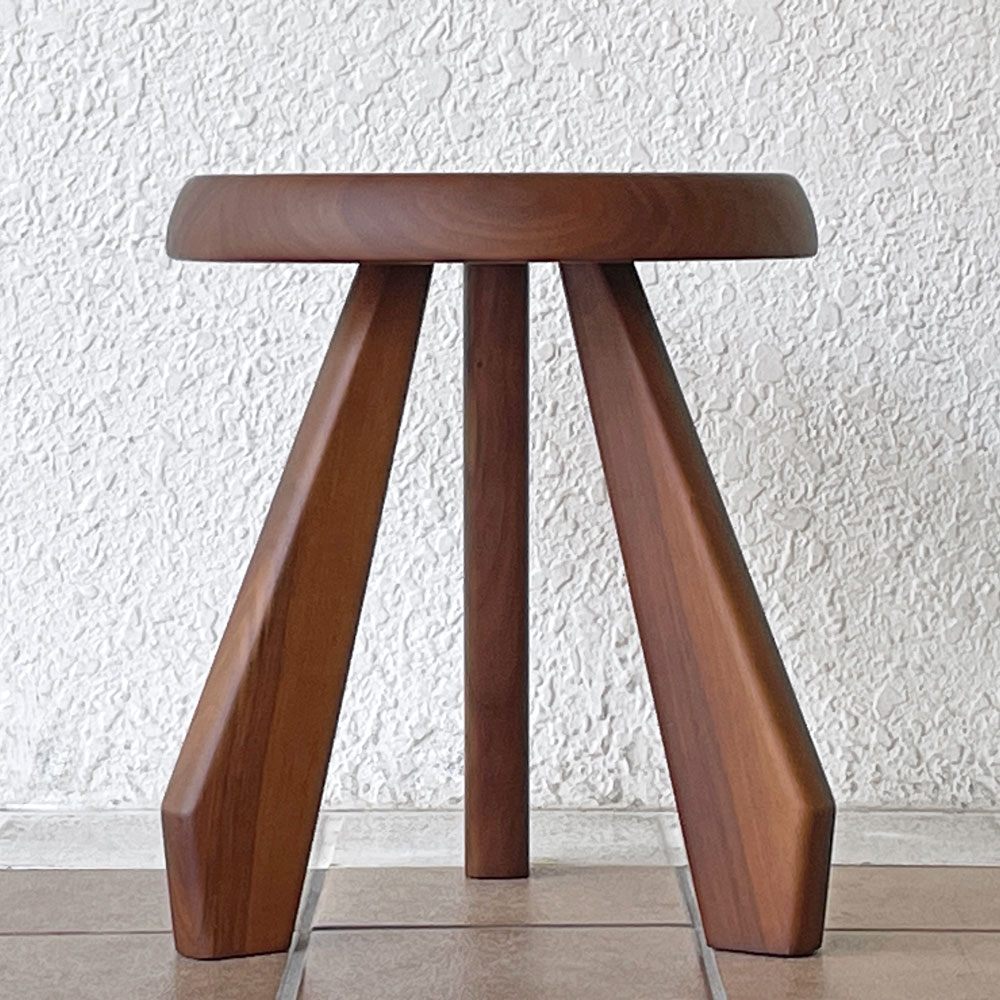 カッシーナ Cassina 523 メリベル スツール TABOURET MERIBEL アメリカンウォールナット シャルロット・ペリアン H38.5cm 定価217,800円 ◇