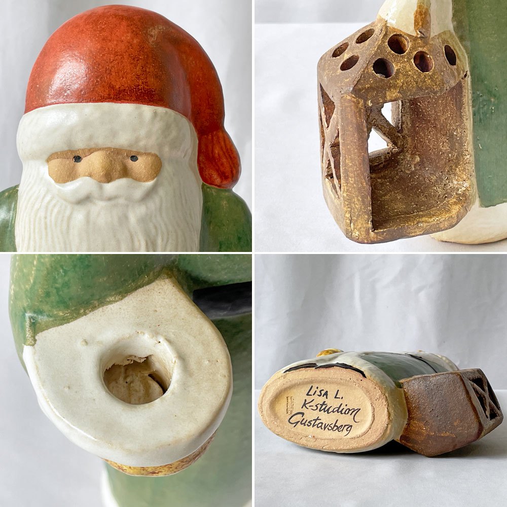 グスタフスベリ GUSTAVSBERG リサラーソン Lisa Larson サンタ トムテ Santa TOMTE キャンドルホルダー H27cm サンタオブジェ スウェーデン 北欧雑貨 ◇