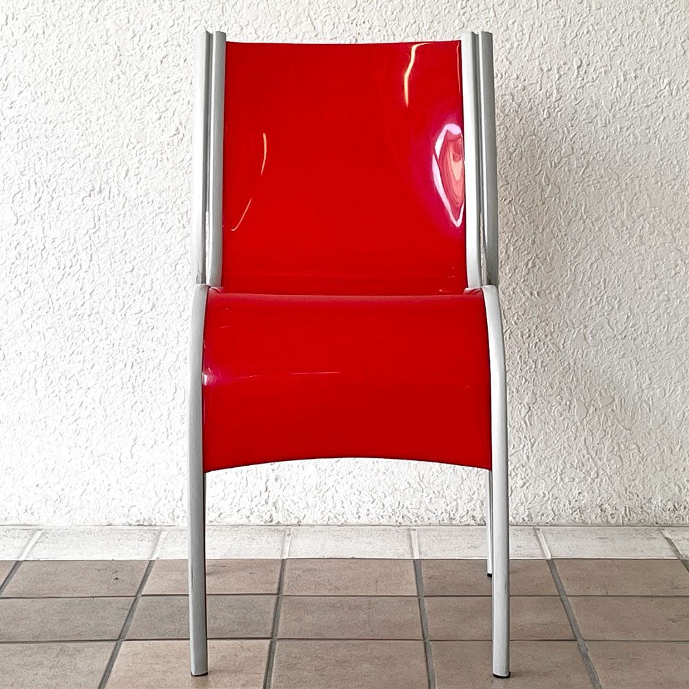 カルテル Kartell FPE chair スタッキングチェア ダイニングチェア アルミ ポリプロピレン レッド ロンアラッド イタリアモダン 廃番 ◇