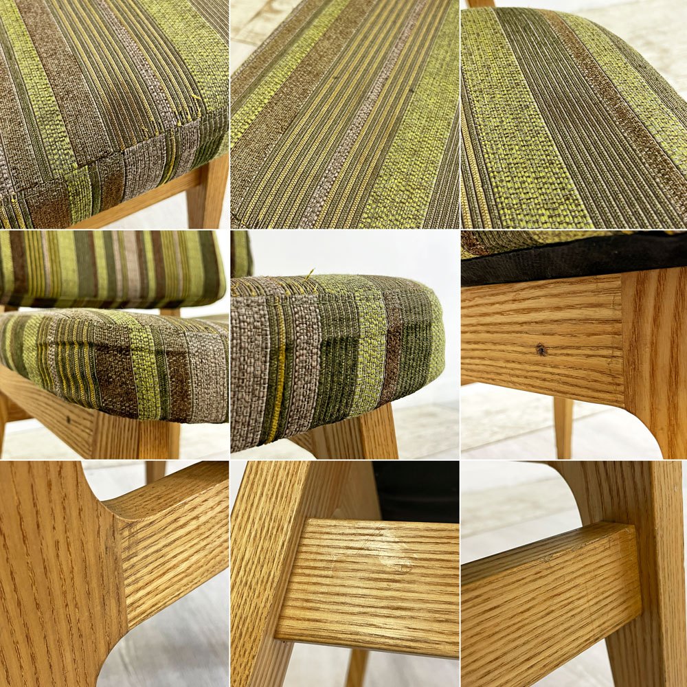 ナチュラルモダンデザイン natural modern ダイニングチェア アームレス アッシュ材 ファブリック グリーン系 北欧スタイル B ●