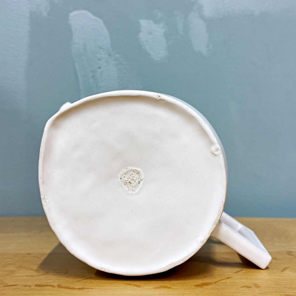 安藤雅信 手付ピッチャー S 白マット釉 陶器 現代作家 ◎