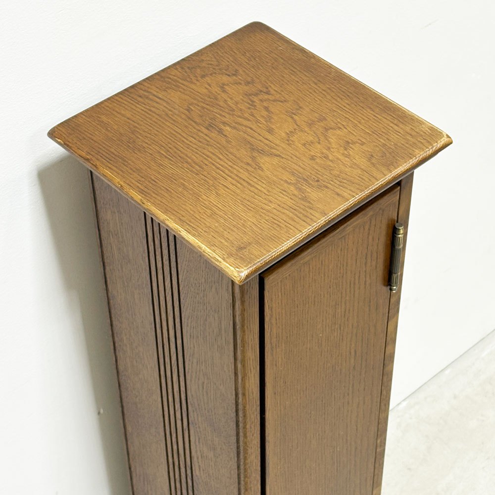 オーク材 キャビネット 小型収納 花台 H80cm 棚板4枚 ロイズアンティークス Lloyd's Antiques 購入品 ●